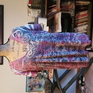 Maurices size 2X burnout tee. Abstract floral design *EUC*